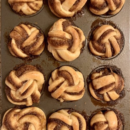 Sticky Braided Cinnamon Knots